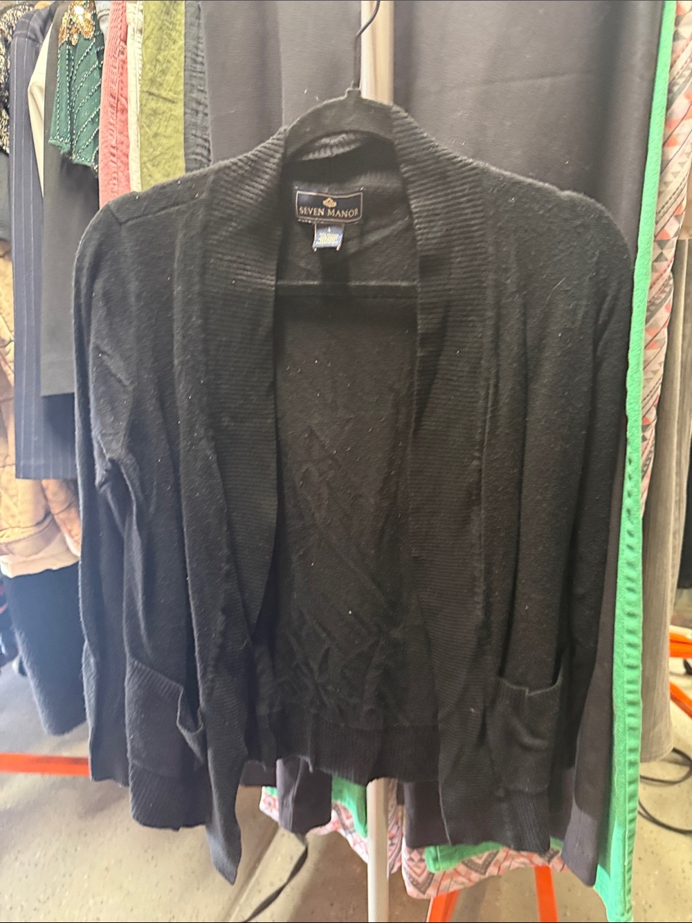 Black Open-Front Women's Cardigan